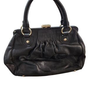 Elliot Lucca Clutch Top Handle Handbag Vintage Leather Doctors Bag Classic Retro